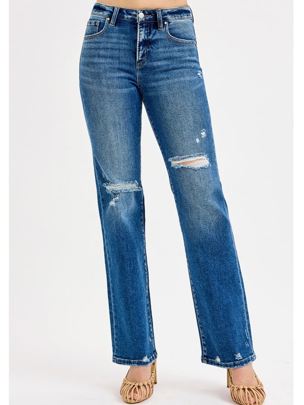 Risen Tummy Control High Rise Distressed Jeans Women’s Size 13/31 NWT